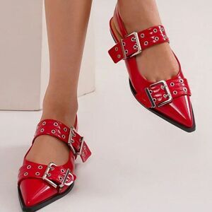 BRAND NEW SEYCHELLES BUCKLE  POINTED TOE SLINGBACK  COMFORTABLE BALLERIN… R3